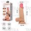 Dildo con testiculos vertebrado con sopapa flexible con piel extensible